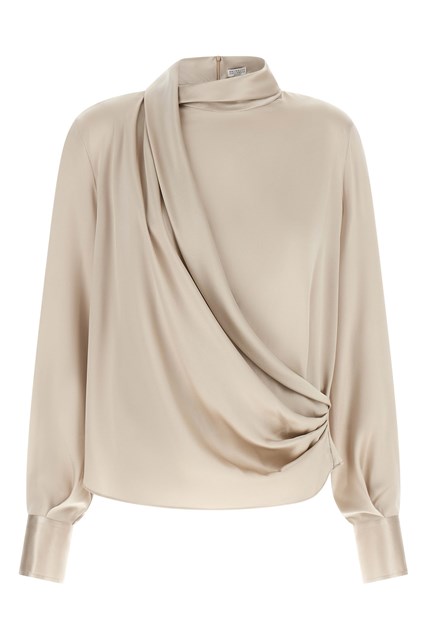 Blusa drappeggio asimmetrico