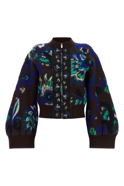 Blouson jacquard floreale