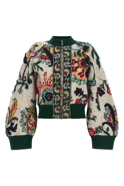 Blouson jacquard floreale