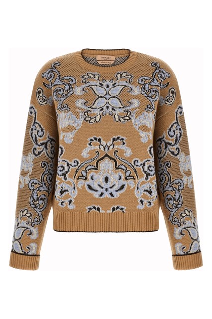 Maglia misto lana jacquard