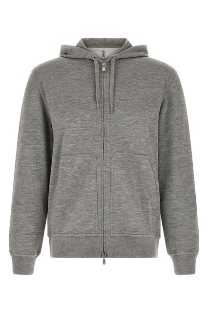 Felpa con cappuccio cashmere e seta