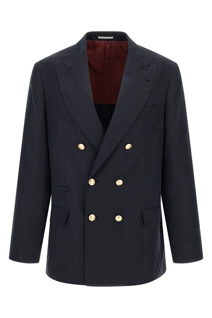 Blazer twill seta e lino délavé