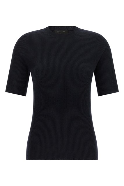 T-shirt in maglia a costine