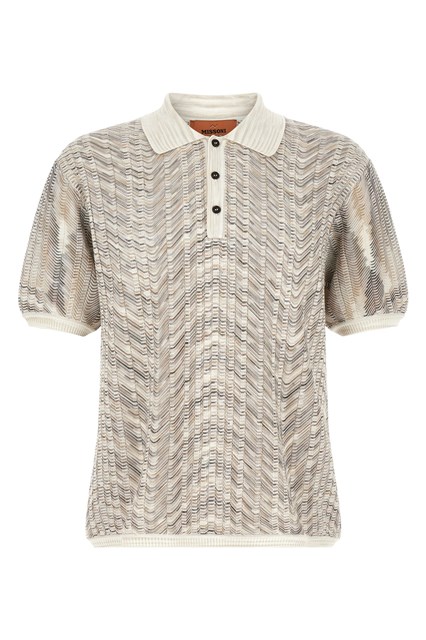 Polo in maglia 'zig-zag'