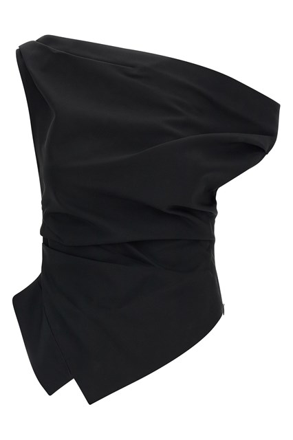 Top asimmetrico con drappeggio