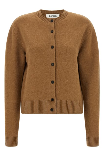 Cardigan girocollo misto cashmere