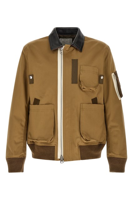 Blouson colletto in pelle