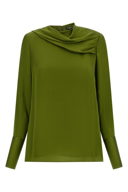 Blusa collo drappeggiato
