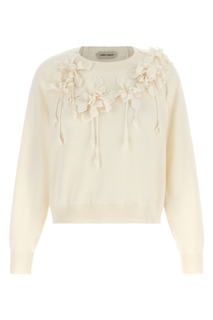 Maglione fiori ricamati