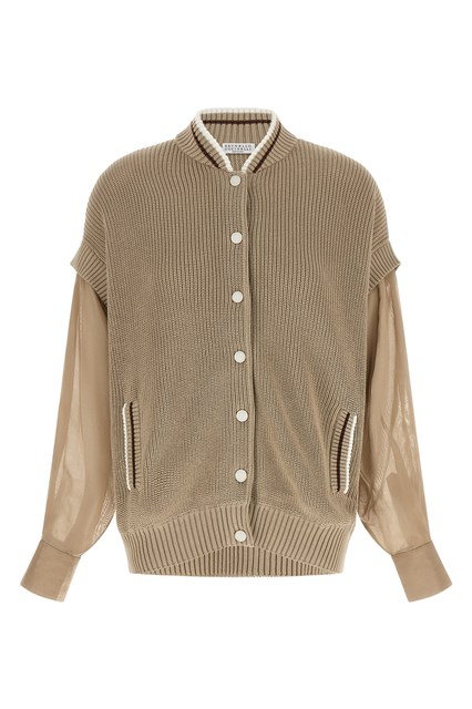 Cardigan manica organza