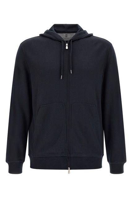 Felpa con cappuccio cashmere e seta