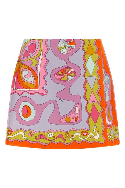 Gonna in twill stampa'Angoli'
