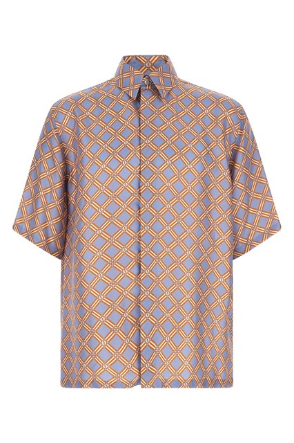 Camicia in seta stampa 'Net'