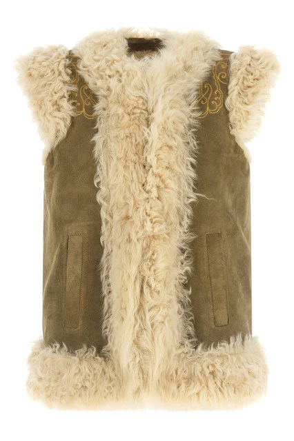 Gilet ricamo pavone