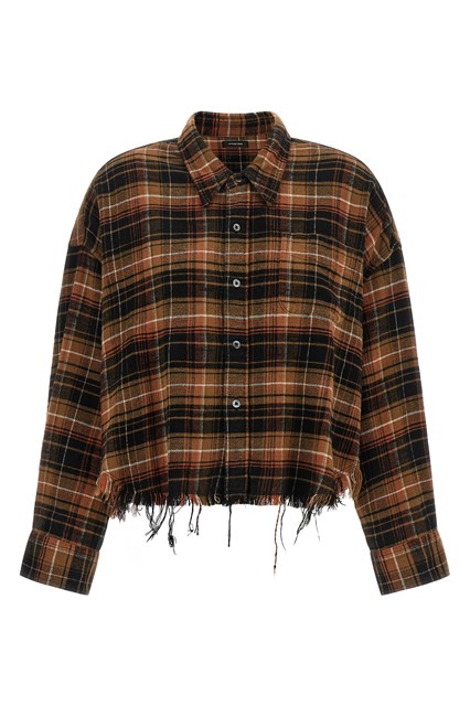 Camicia cropped taglio vivo