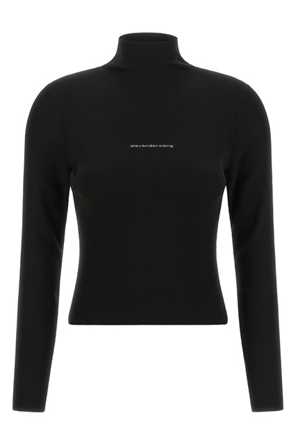 Maglia a costine con logo