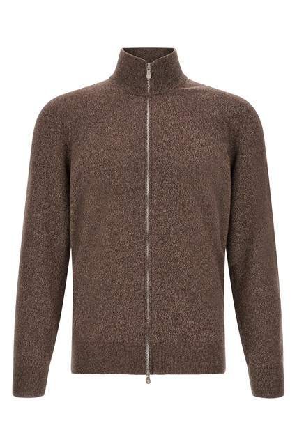 Cardigan collo alto con zip