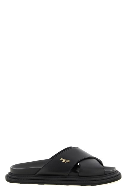 Sabot in pelle con logo