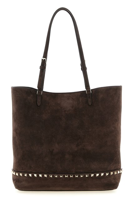 Borsa a spalla 'Rockstud Medium' in suede