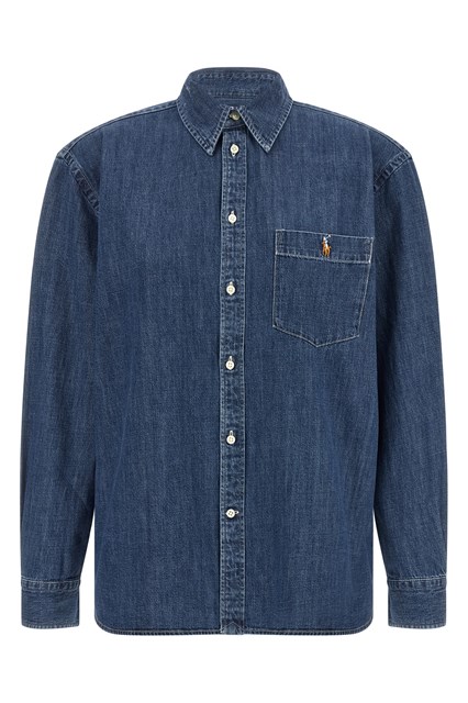 Camicia in denim ricamo logo