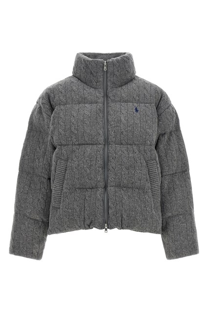 Piumino in maglia a trecce
