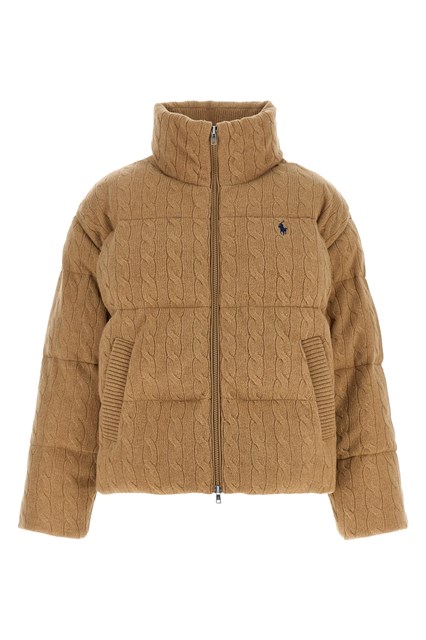 Piumino in maglia a trecce