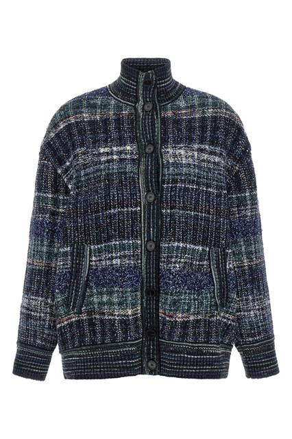 Cardigan lana motivo Check