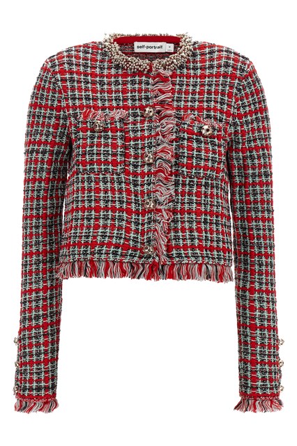 Giacca in maglia con frange