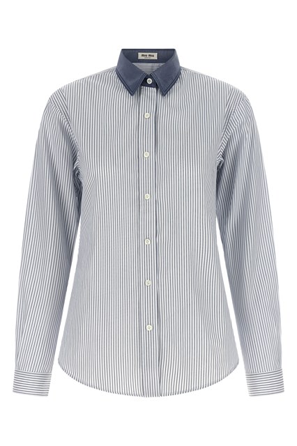 Camicia con colletto a contrasto