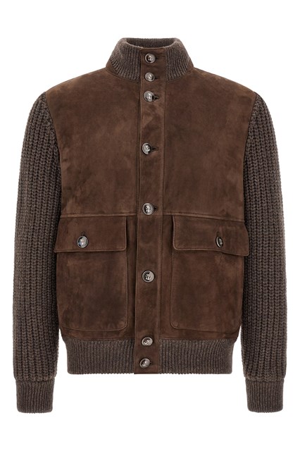 Giacca inserto suede