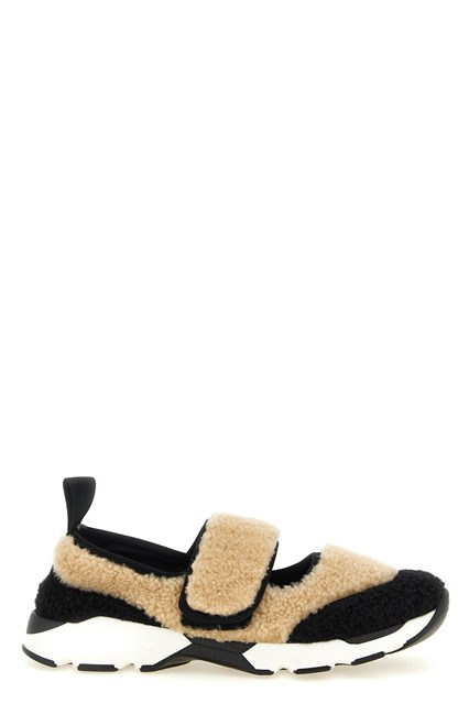 Sneaker Mary Jane in pelliccia