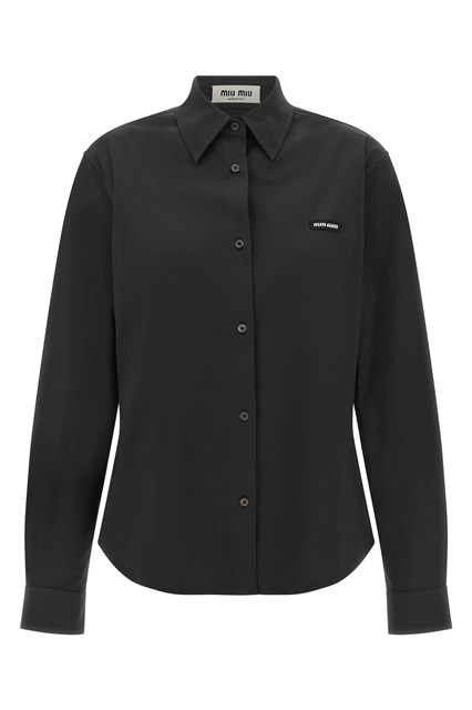 Camicia in popeline con logo