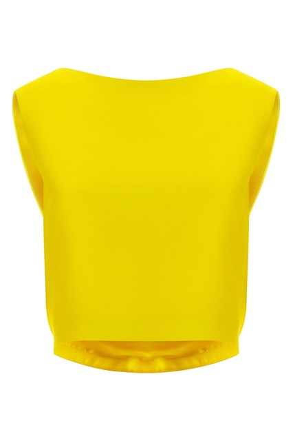 Top crop drappeggiato