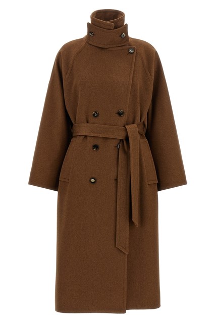 Cappotto doppiopetto con cintura