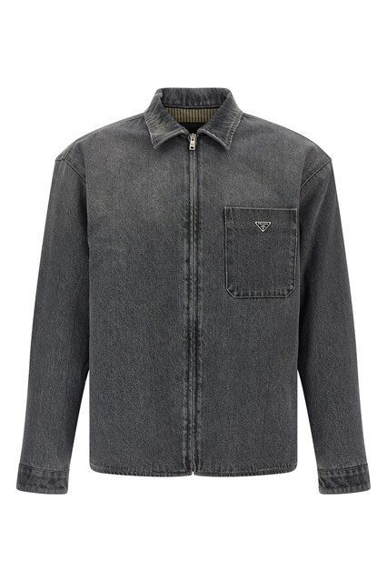 Camicia in denim con zip