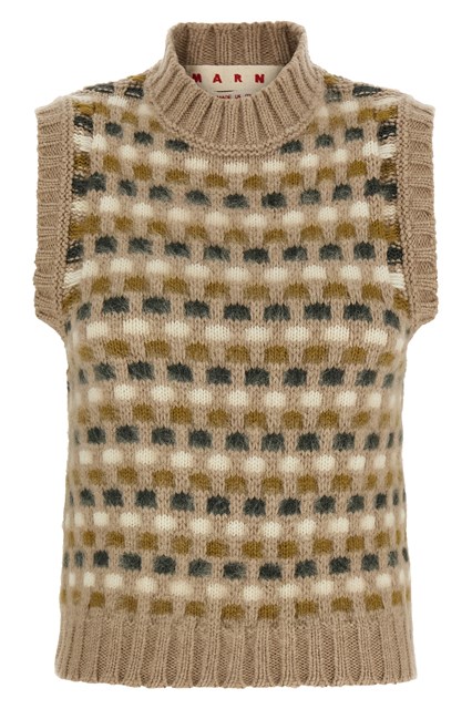 Gilet in maglia Shetland acquard