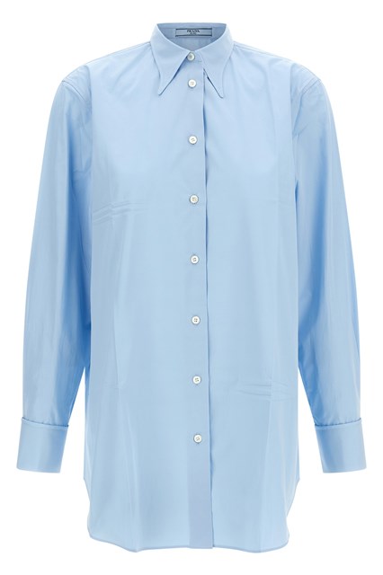 Camicia in popeline con pieghe