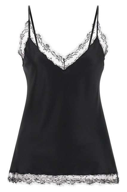 Top Lingerie in seta con pizzo