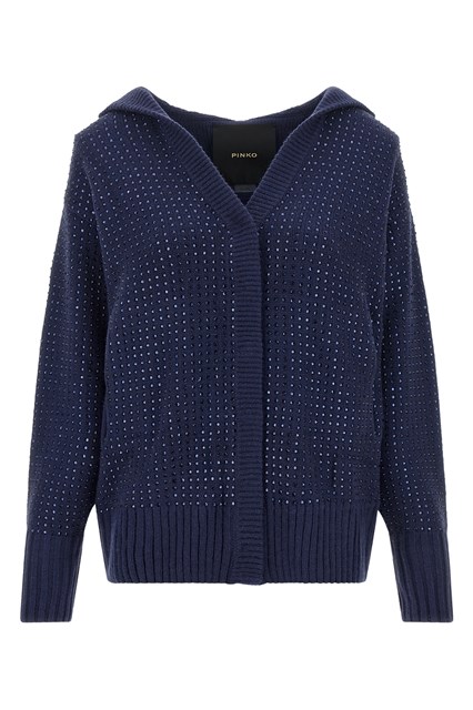 Cardigan 'Seicento'  con strass e cappuccio