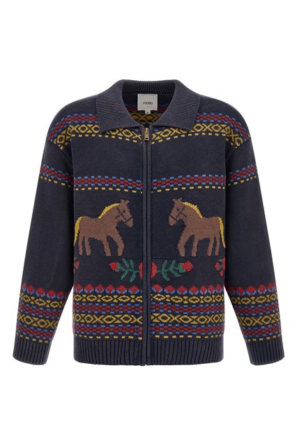 Cardigan 'Isles' con intarsio