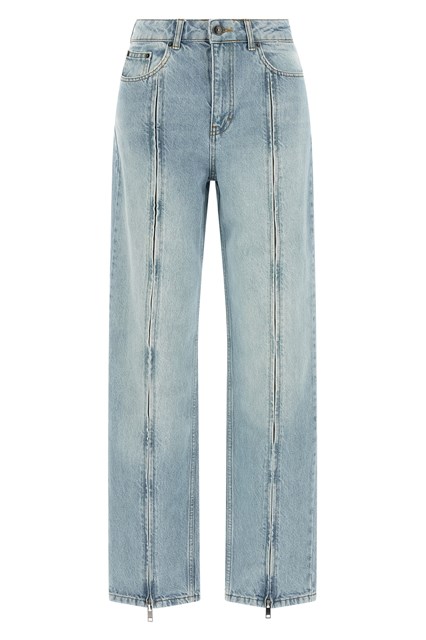 Jeans con zip frontale