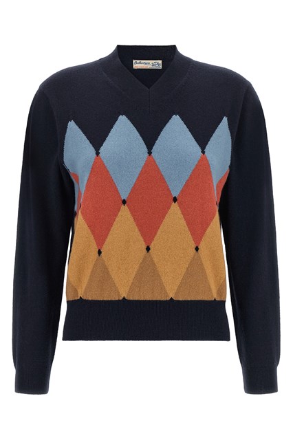 Maglia a V lavorazione 'Argyle'