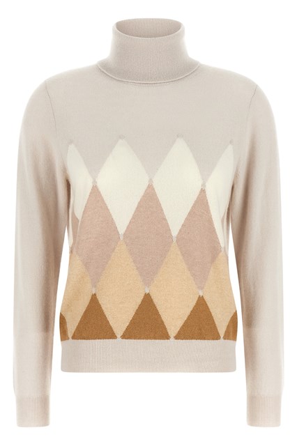 Maglia collo alto 'New Diamond' con intarsio rombi