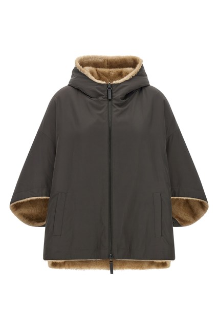 Mantella reversibile con cappuccio