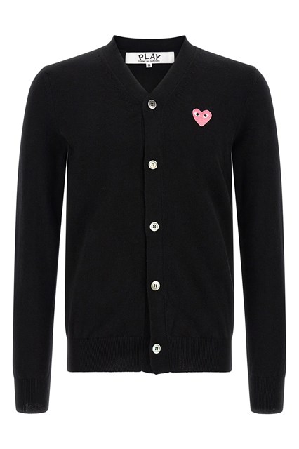 Cardigan in lana con patch cuore