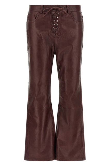 Pantaloni Flared in pelle
