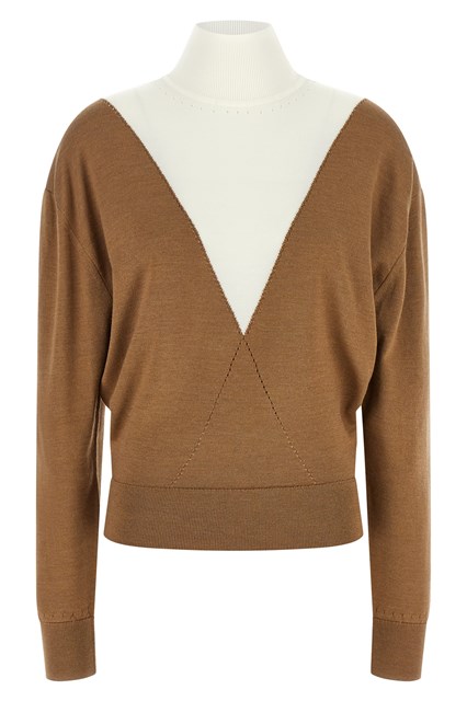 Maglia con intarsio traforato
