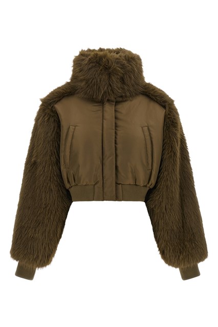 Bomber con inserti in pelliccia