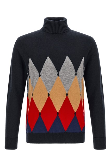 Maglia collo alto con intarsio 'Classic Diamond'