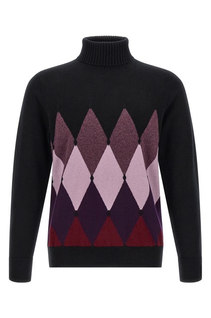 Maglia collo alto con intarsio 'Classic Diamond'